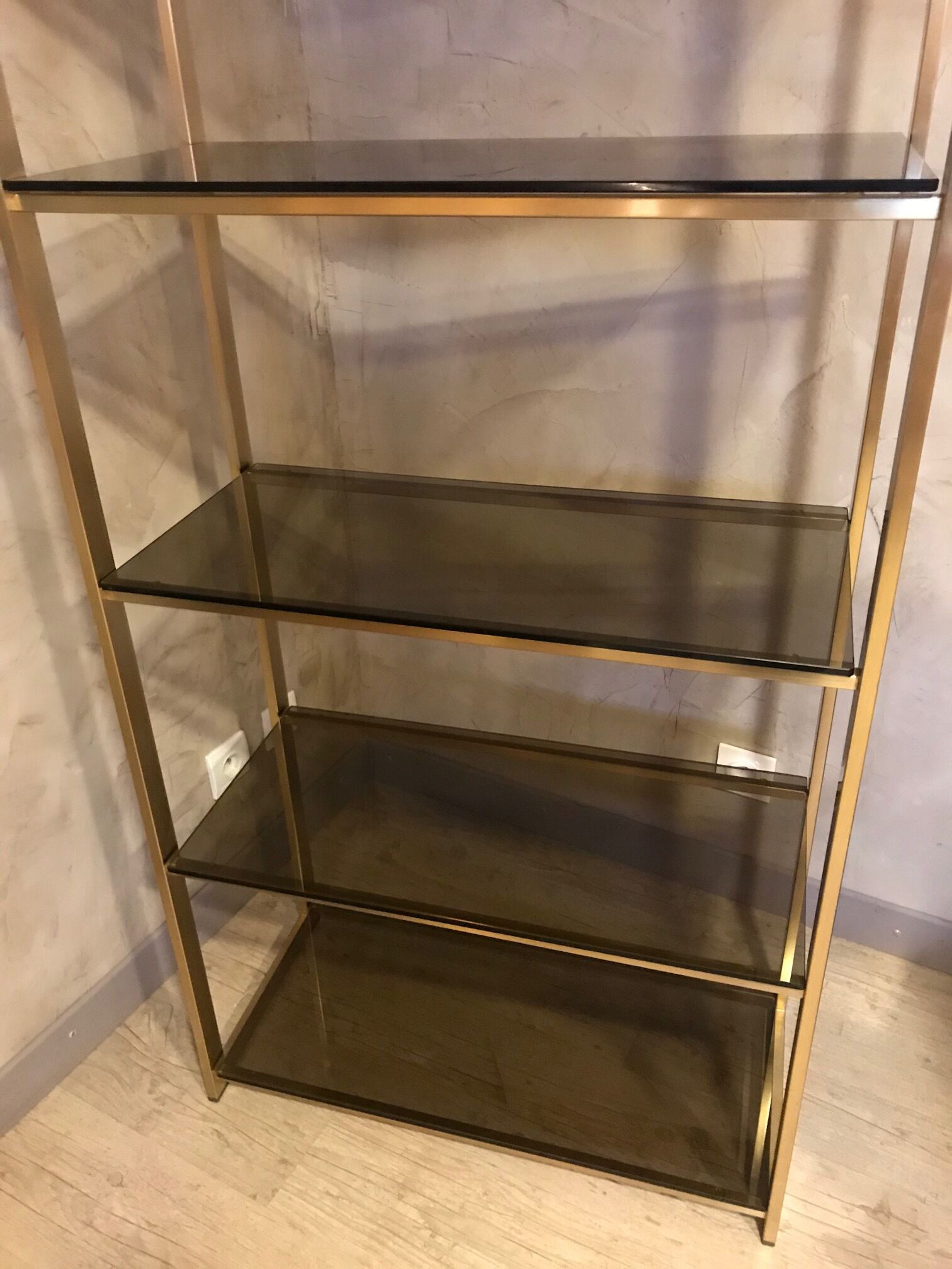 Brass and glass shelf
