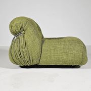 Green linen Soriana chaise longue, Afra & Tobia Scarpa, Cassina, 1970