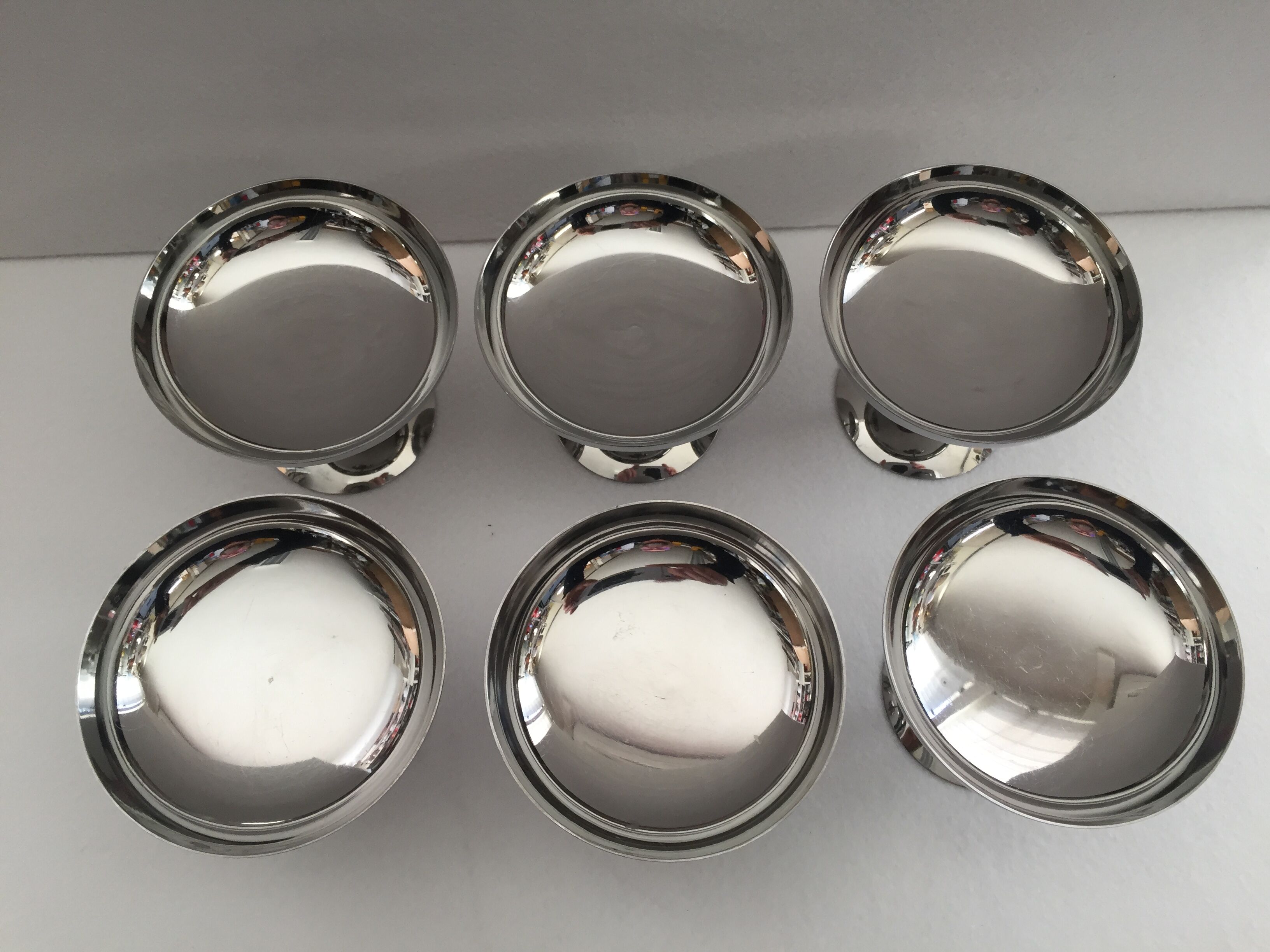Set of 6 silver ice glasses