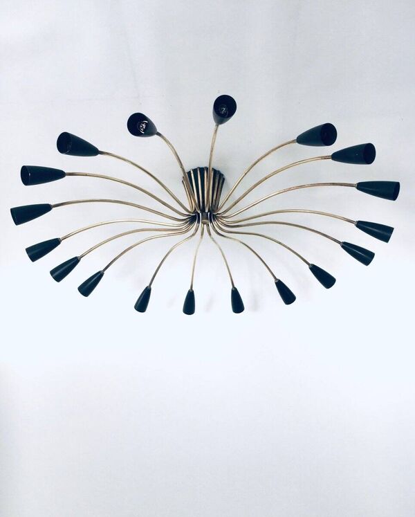Sputnik 18-Arm Ceiling Lamp from Kaiser Leuchten, Germany, 1950s