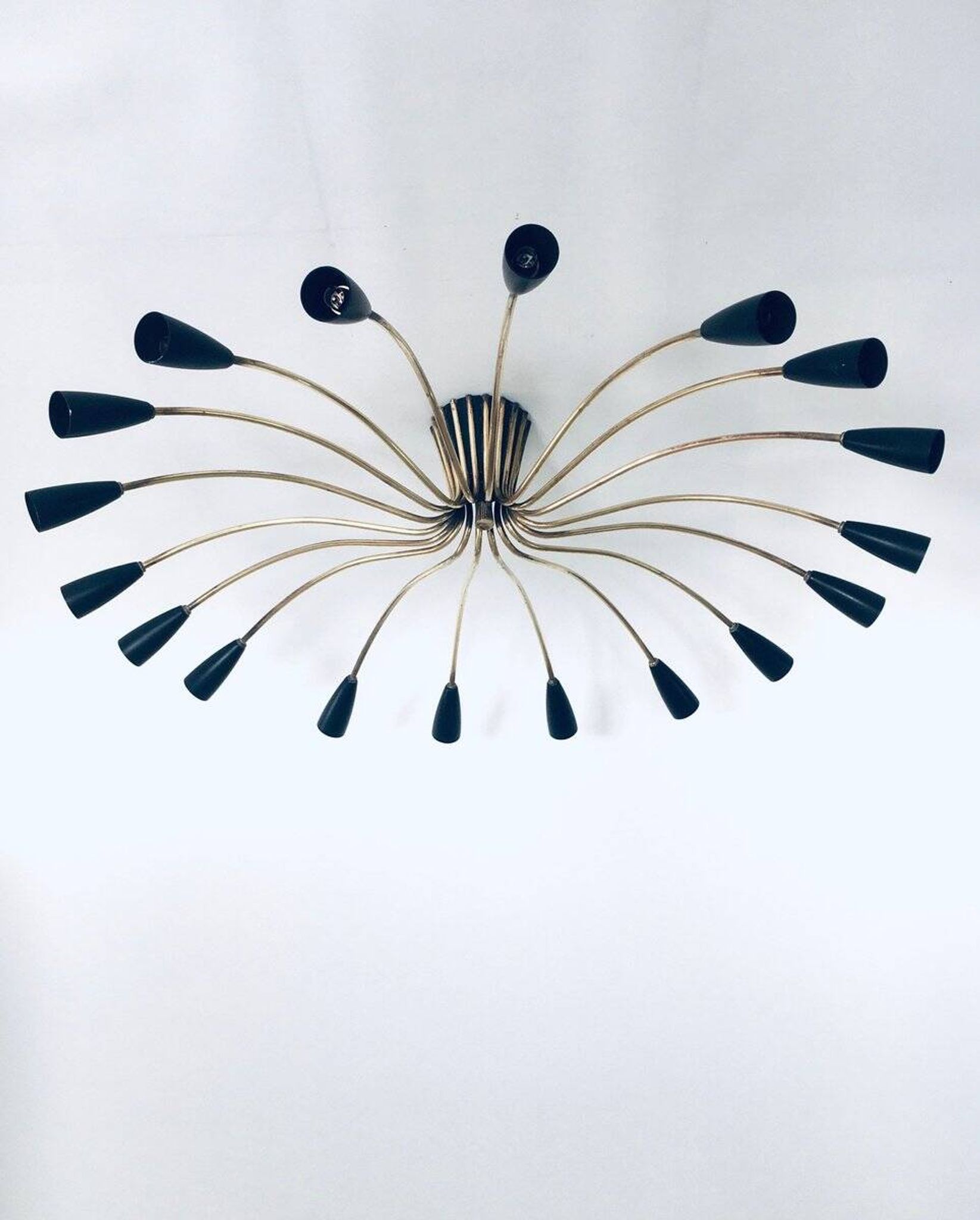 Sputnik 18-Arm Ceiling Lamp from Kaiser Leuchten, Germany, 1950s