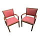 Paire de fauteuils de bridge vintage à accoudoirs vintage
