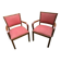 Paire de fauteuils de bridge vintage à accoudoirs vintage