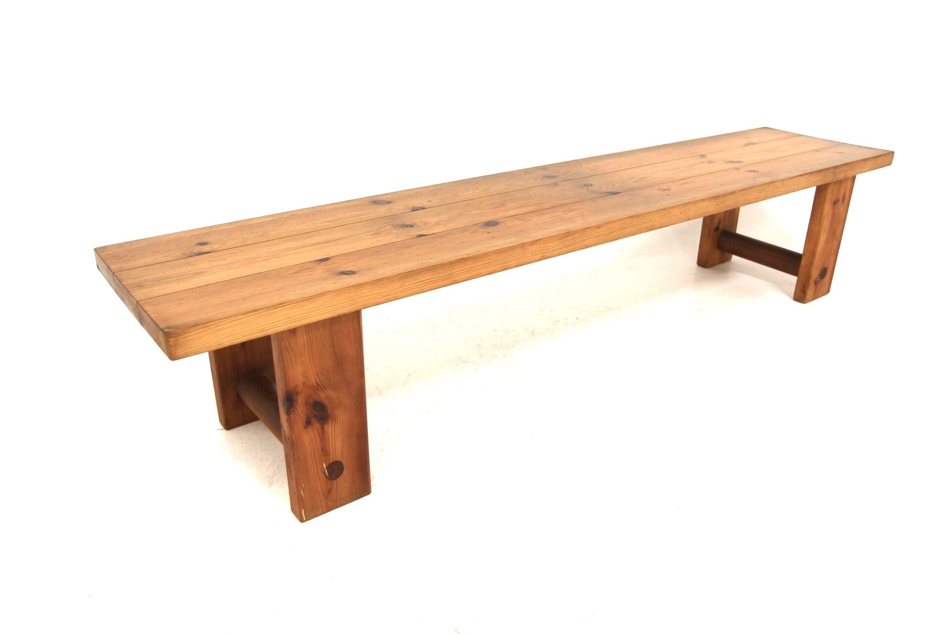 Minimalist pine bench, Sweden, 1970