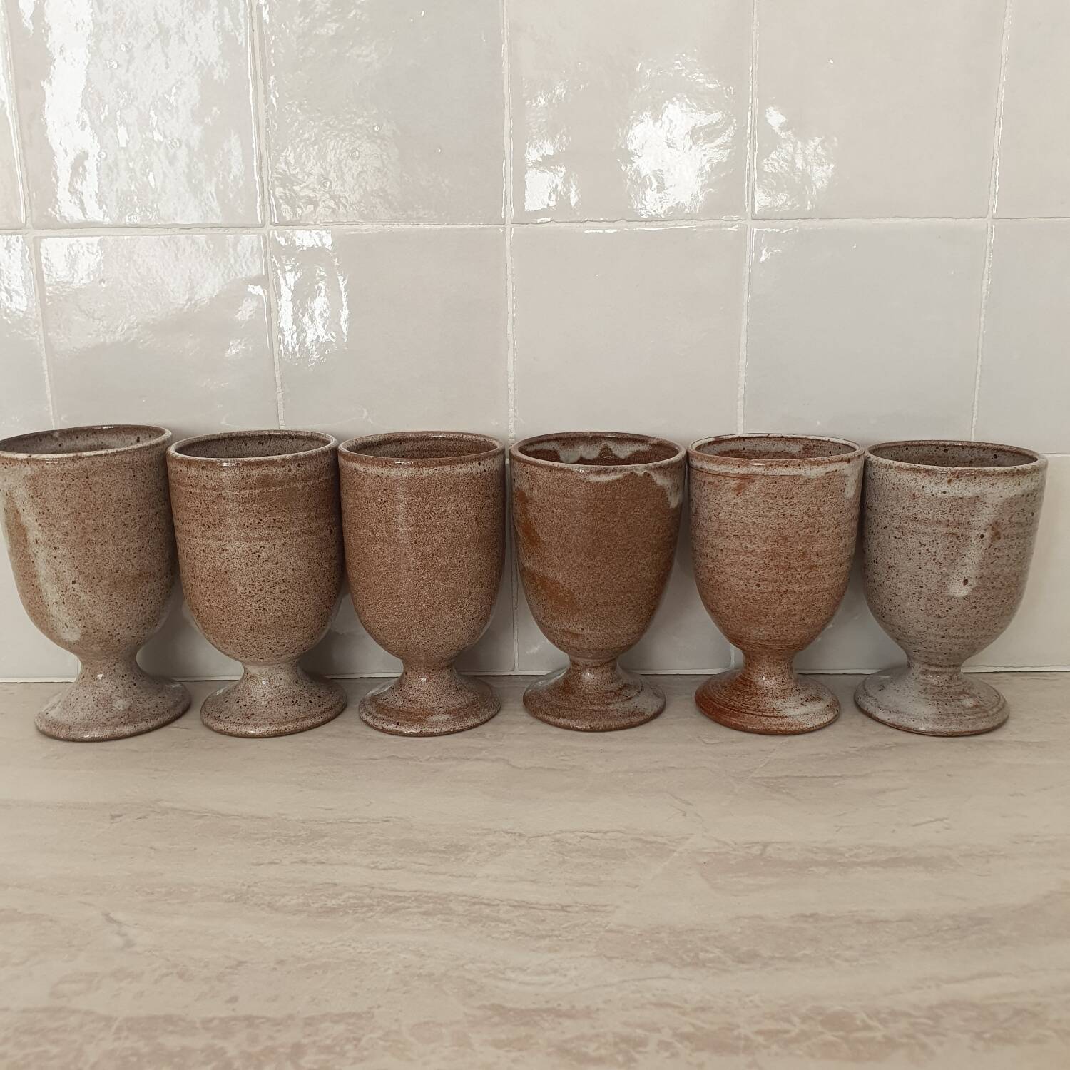 Signed stoneware cups or Mazagran