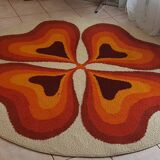 70s rug, Flower, in wool