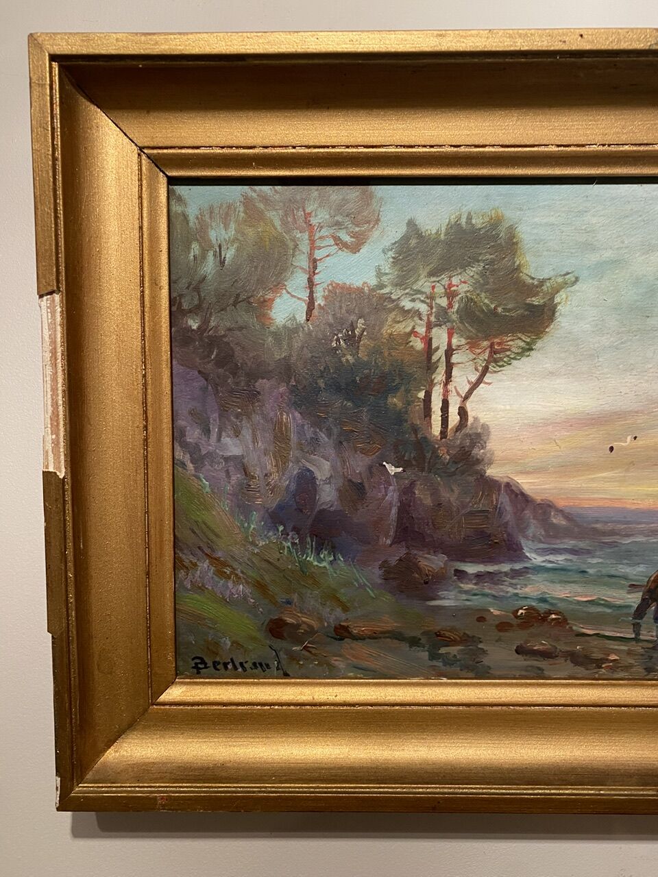 Old painting, Marine, signed, XX century