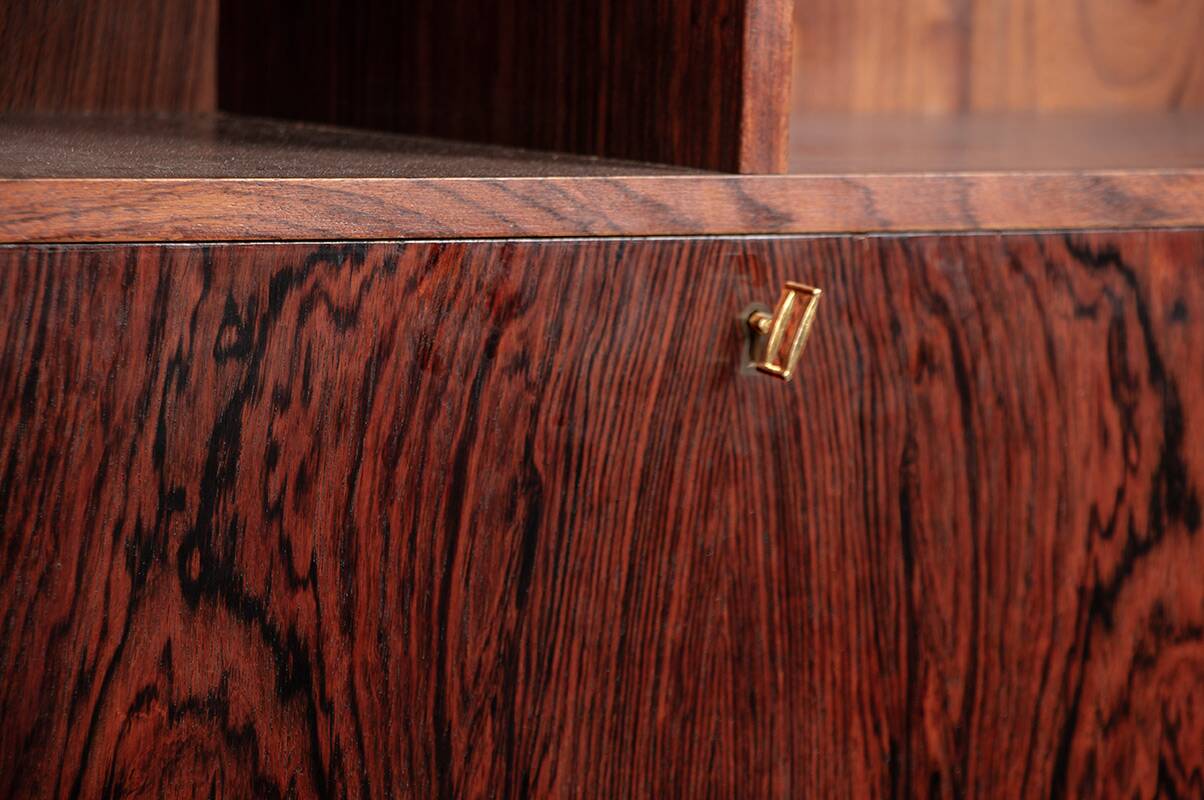 Shelf and bar furniture, Danish, in Rosewood and Brass, Erik Brouer 1960.