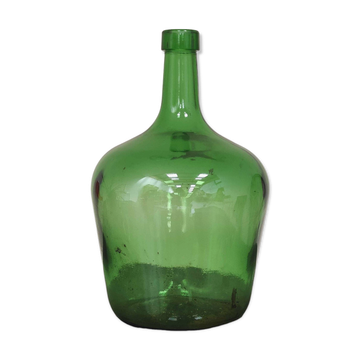 Dame Jeanne bonbonne verre vert émeraude vintage 25cm