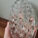 Pique fleur soliflore verre pressé moulé vintage ovale