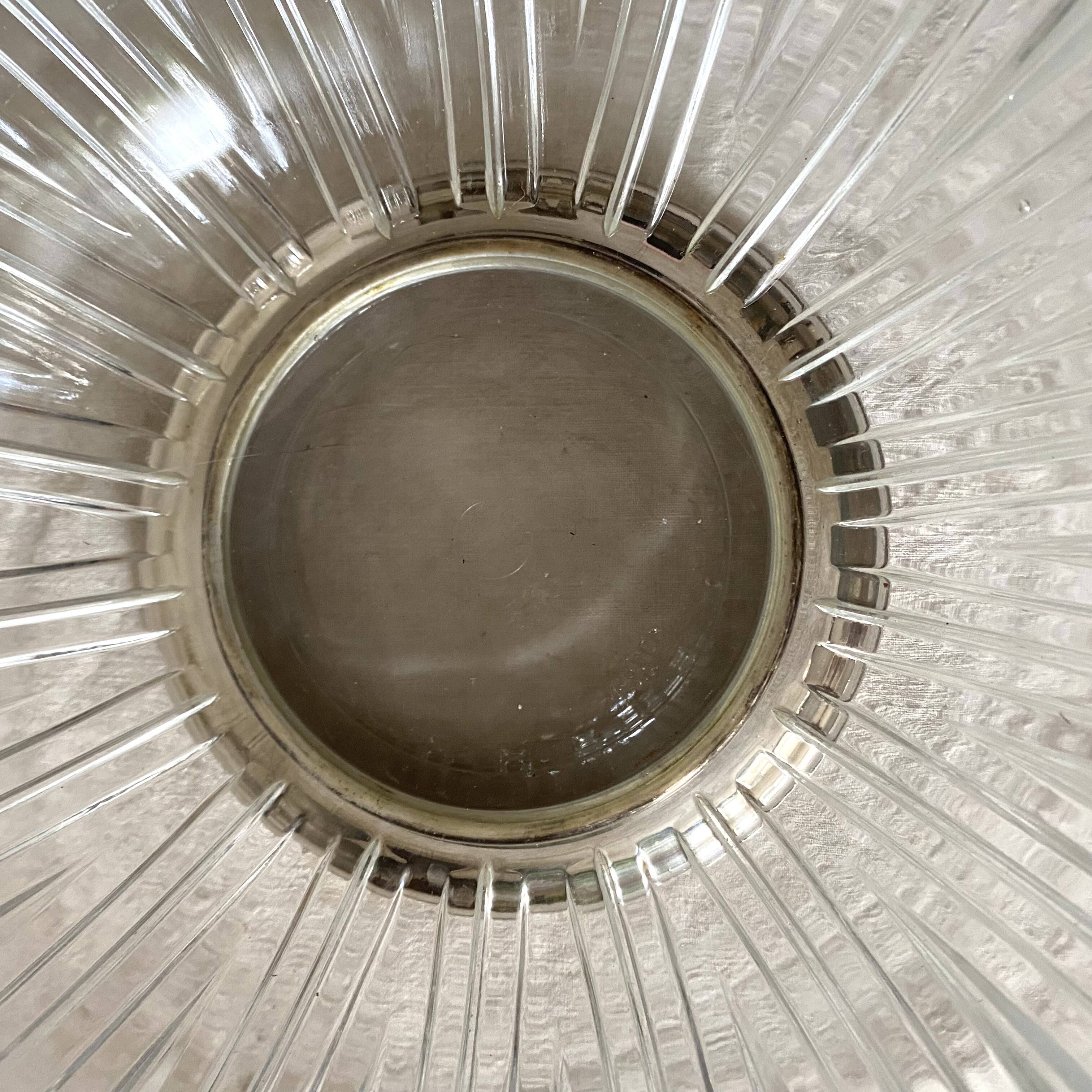 Saladier ou Coupe à fruits en verre et métal argenté