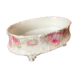 Old planter - Limoges porcelain with rose decoration - late nineteenth
