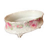 Jardinière ancienne en porcelaine de limoges à déco de roses fin XIXe