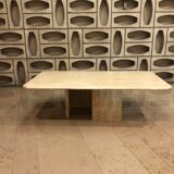 Rectangle travertine table with 2 L-legs