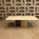 Table en travertin rectangle avec 2 pieds en l