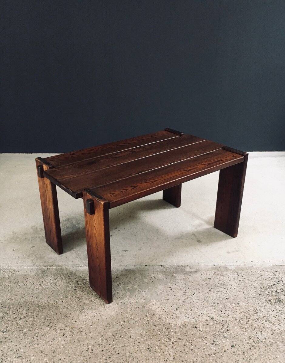 Constructivist Oak Dining Table, Belgium, 1960s
