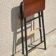 Stool folding stepladder steel and wood vintage
