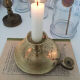 Vintage brass chamber candle holder