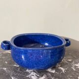 Plat en grès émaillé bleu