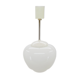 Midcentury Glass and White Bakelite Chandelier, Czechoslovakia, 1960s