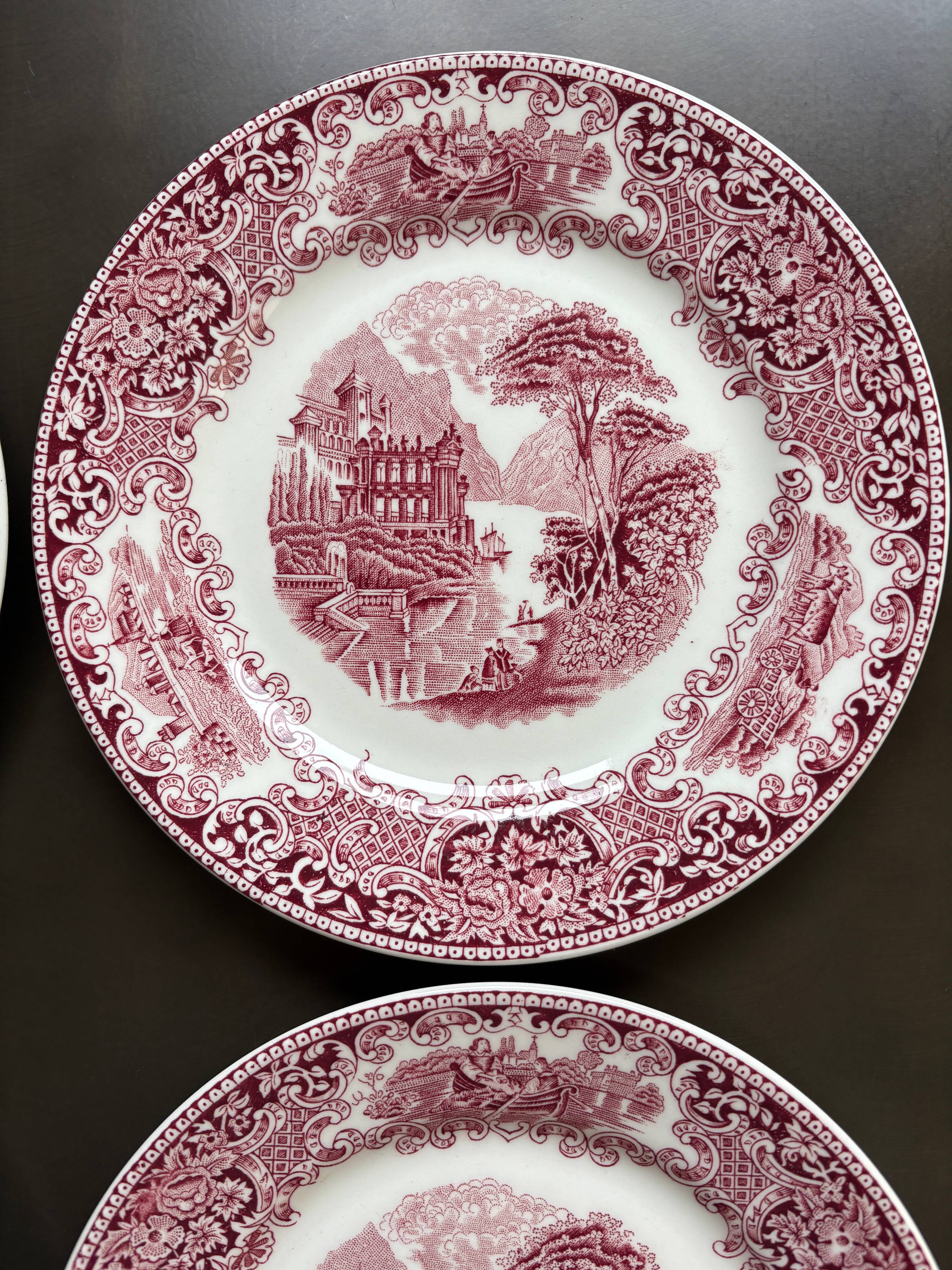 Lot de 6 assiettes à dessert modèle “Cambridge Old England”