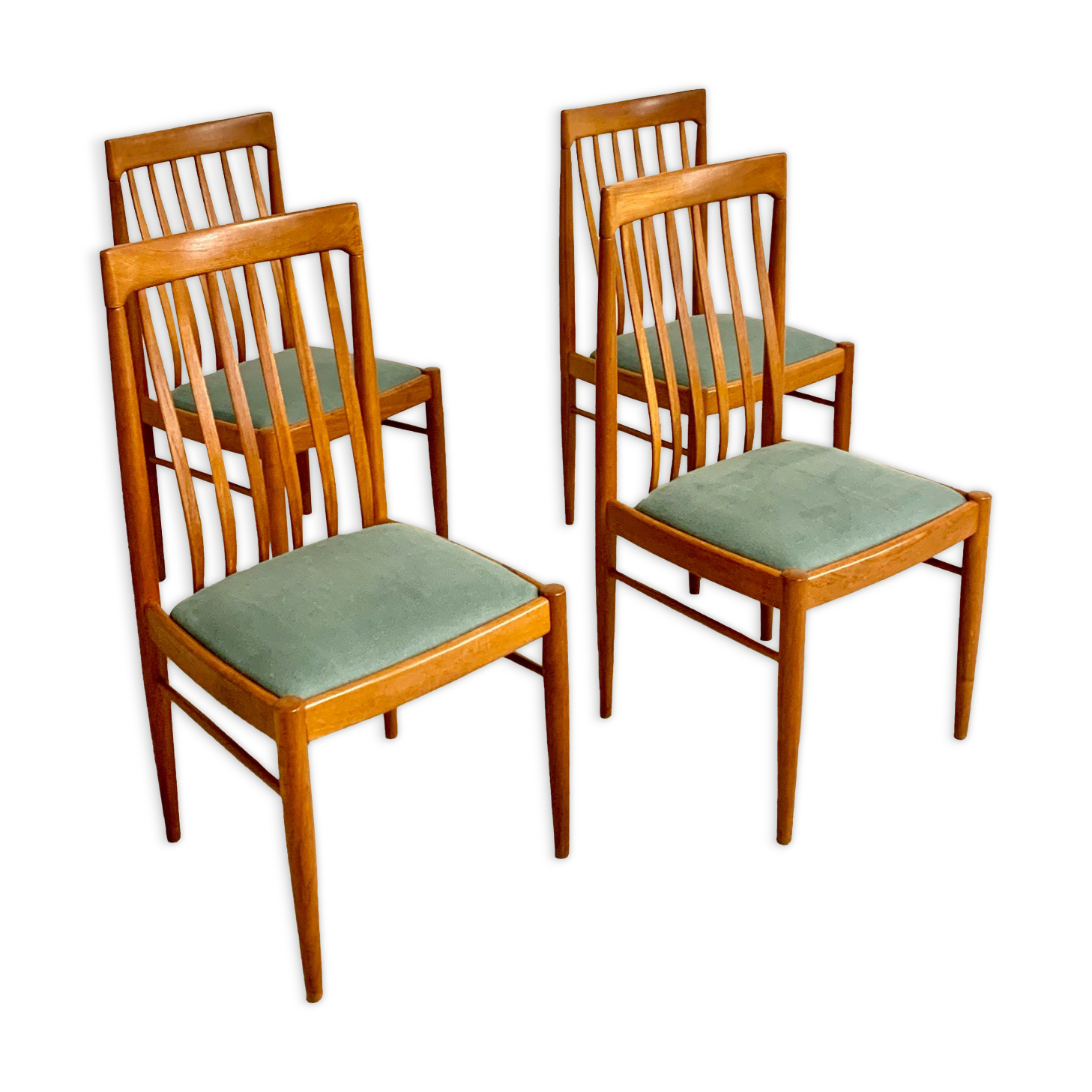 4x Danish Teak Dining Chairs by H.W. Klein for Bramin 1960s