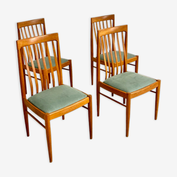 Chaises de salle à manger en teck danois par H.W. Klein pour Bramin années 1960