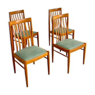 Chaises de salle à manger en teck danois par H.W. Klein pour Bramin années 1960