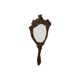 Old wooden hand mirror solid oak baroque flowers fish 39cm