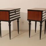 Pair of bedside table restyled swing door year 60