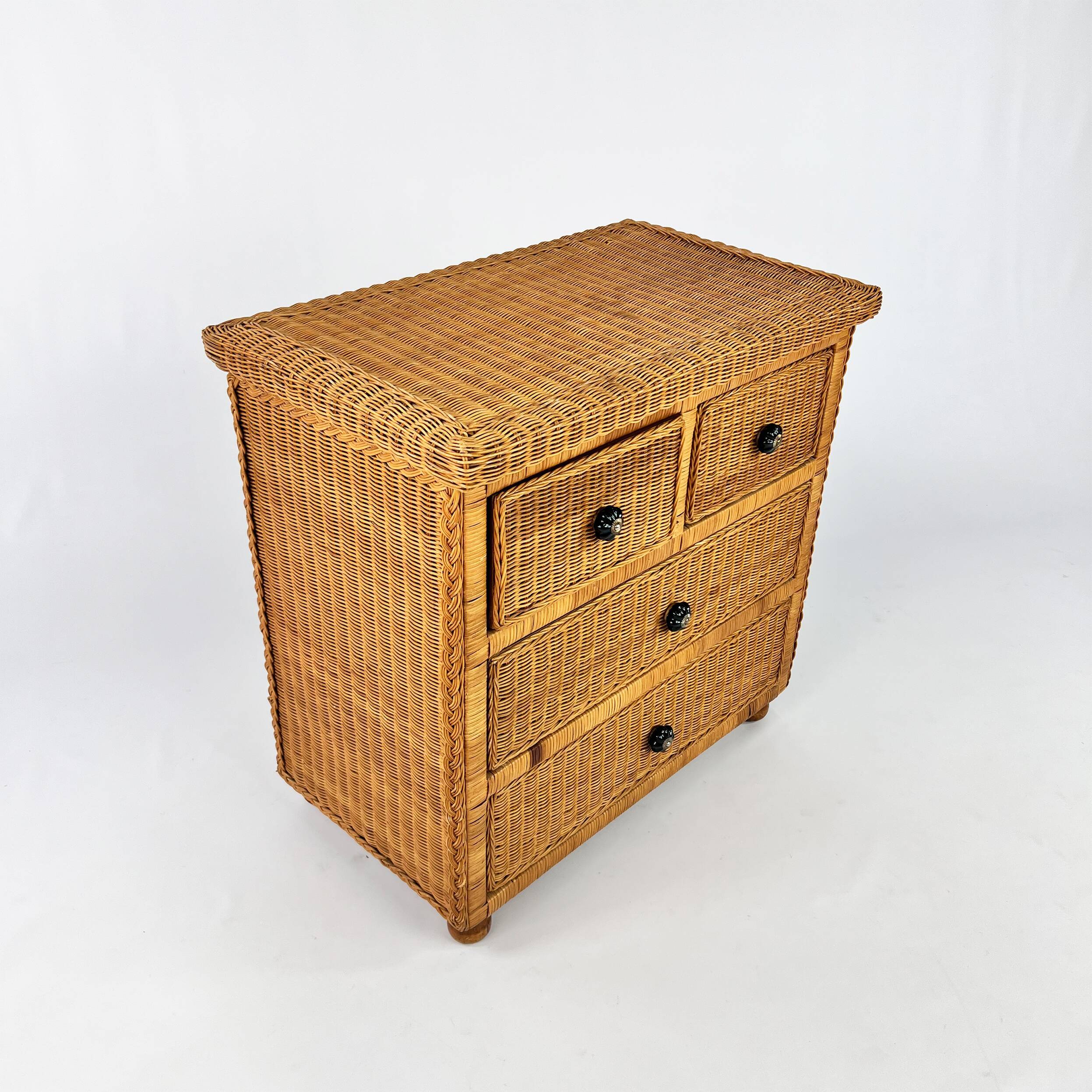 Rattan chest of drawers 1970s