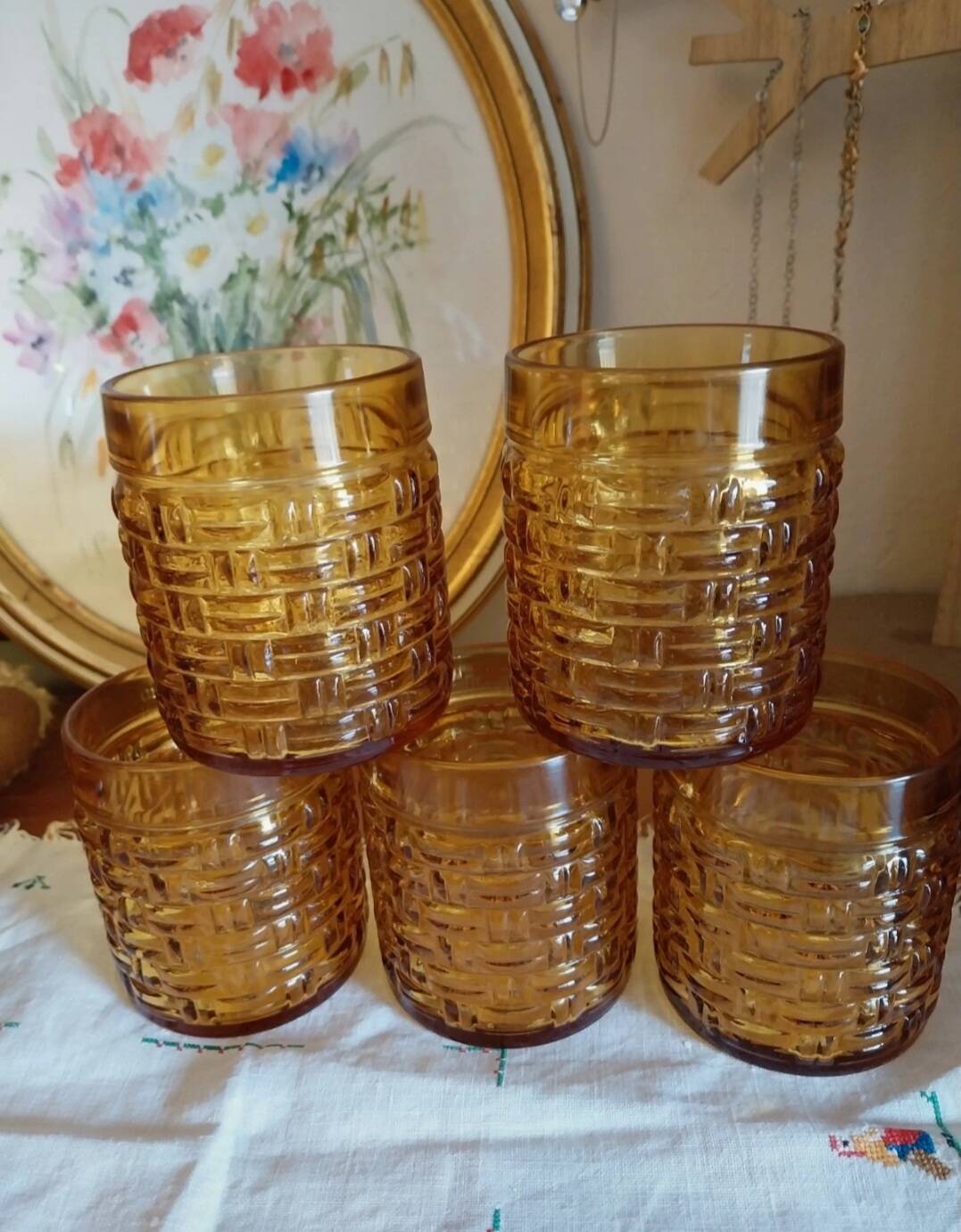 Vintage carafe and glasses made in Italy