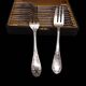 12 silver plated cake forks with case