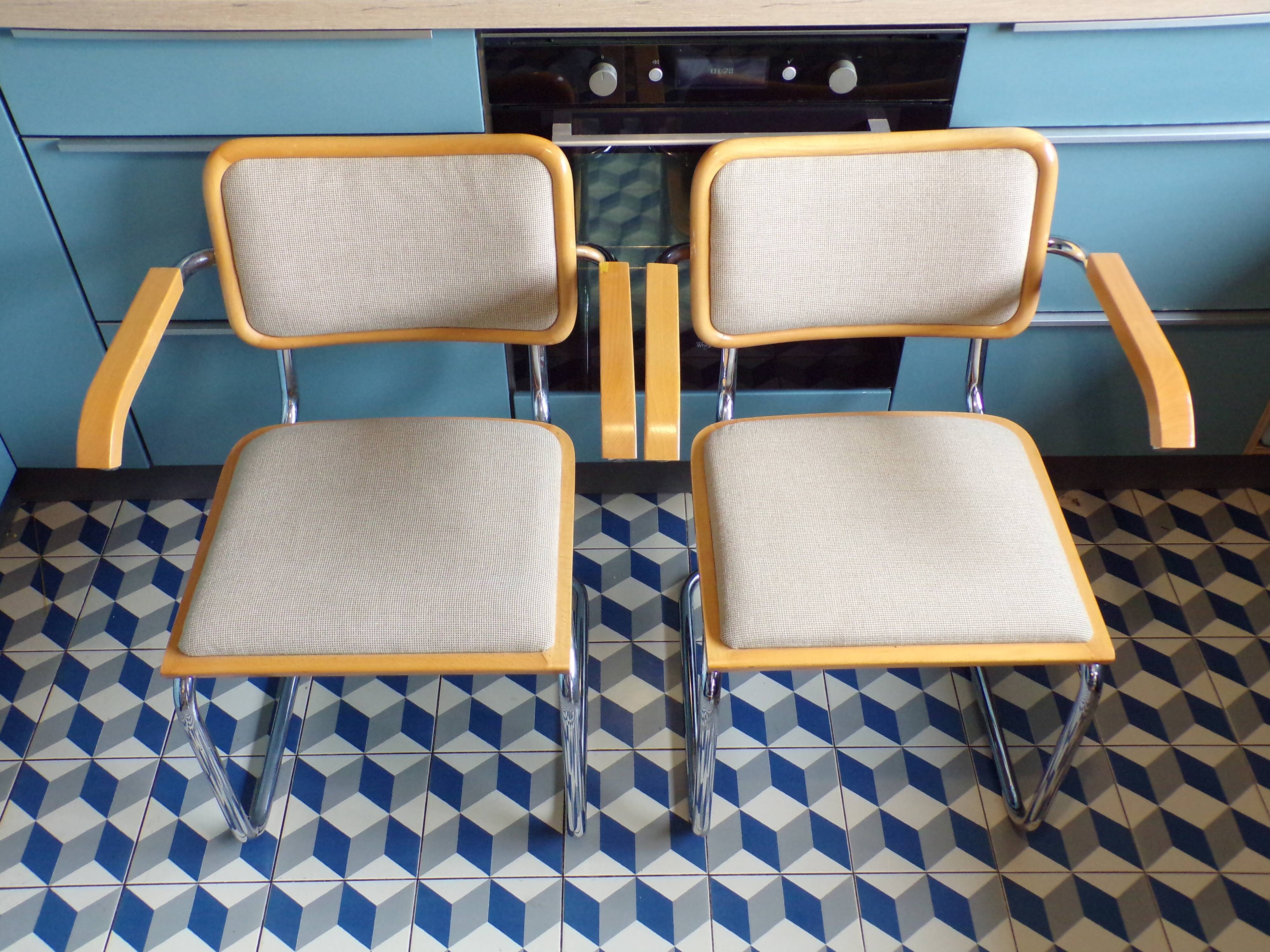 Pair of B64 Cesca Breuer armchairs