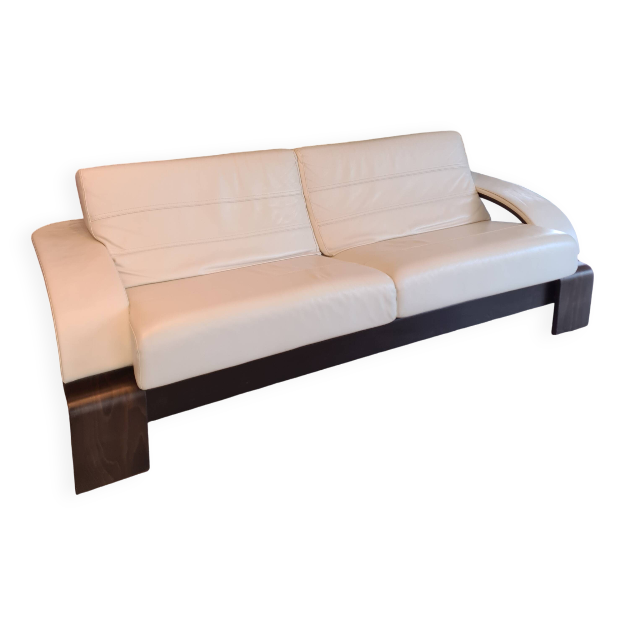 roche bobois polo leather sofa