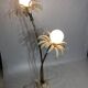Two branch palm tree floor lamp 1970s italian hollywood regency brass