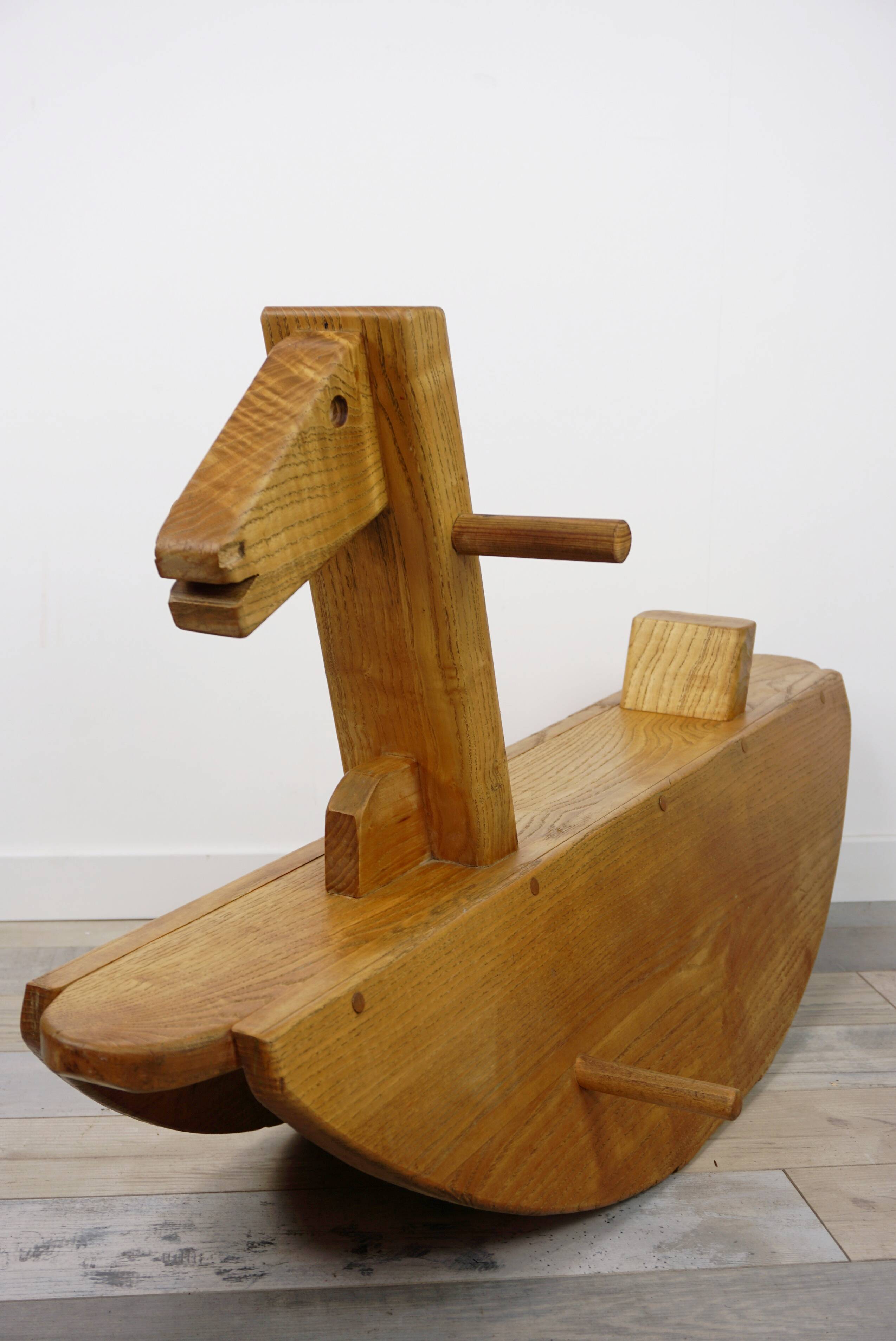 50s wooden rocking horse