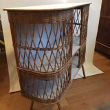 Sideboard of rattan and wood