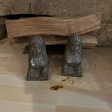 Old pair of slotted andirons