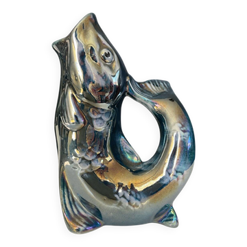 Vintage iridescent porcelain fish dish