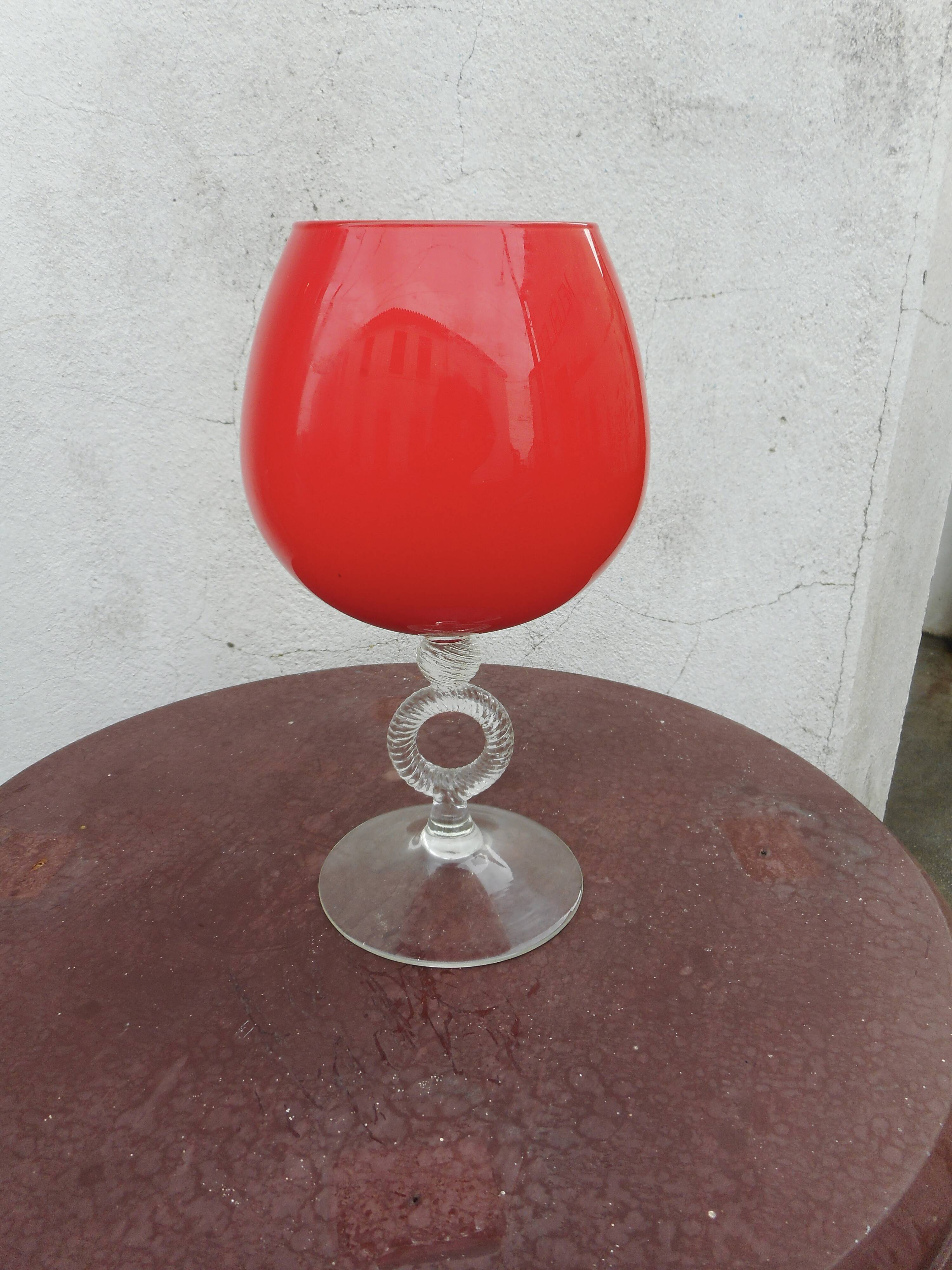 Opaline vase and glass