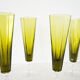 6 Vintage champagne flutes in green glass