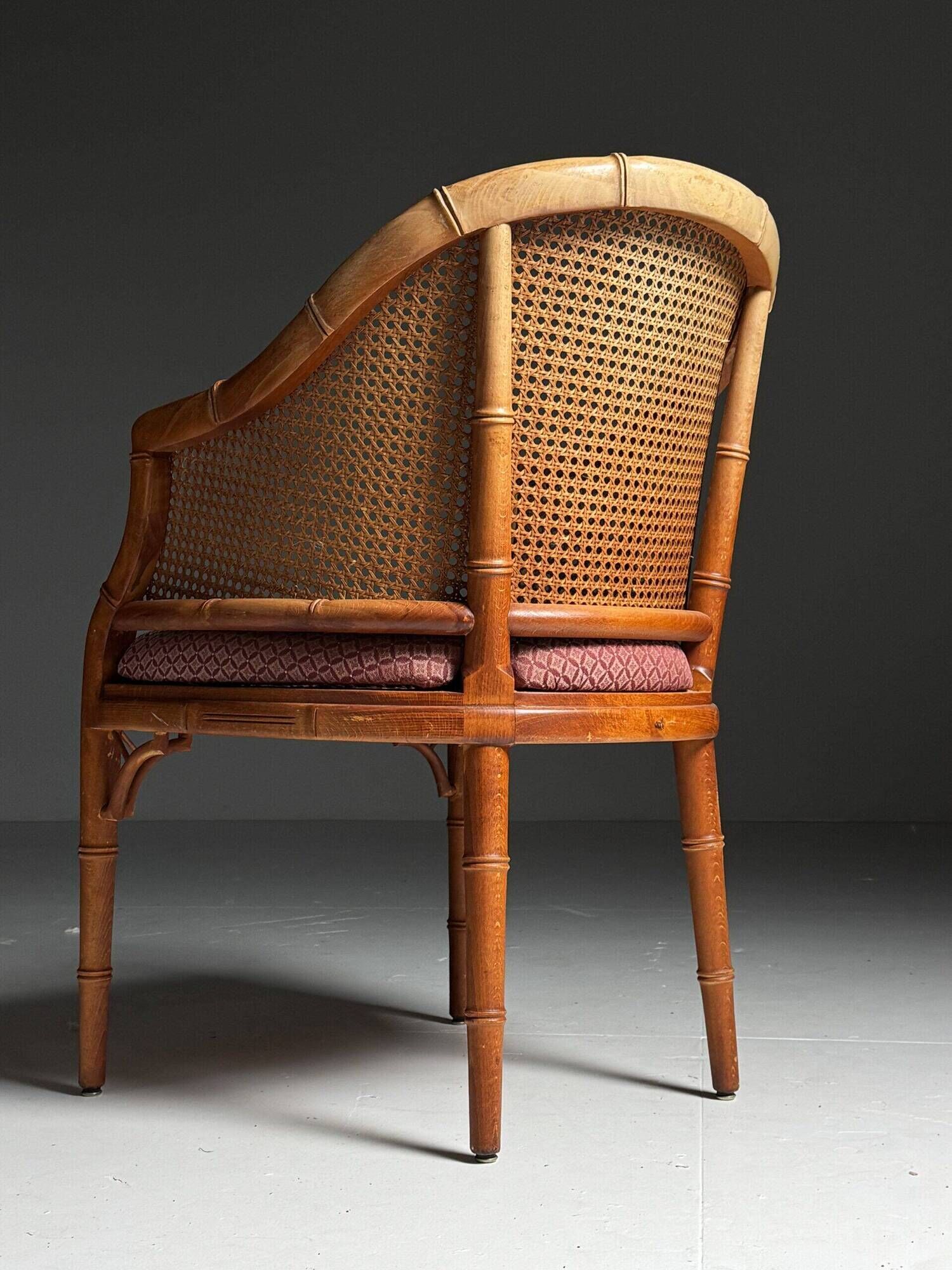 Set of 4 vintage faux bamboo chairs