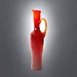 Vintage red blown glass vase