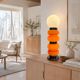 Vintage orange glass lamp – attributed to Carlo Nason, 1970s