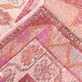 3x13 Rug For Kitchen Red Beige Oushak Vintage Runner Rug, 83x386Cm