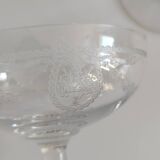 Crystal champagne coupes from Saint Louis.