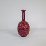 Blue and red peacock vases Midcentury Sven Erik Skawonius Upsala Ekeby, 1950s