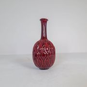 Blue and red peacock vases Midcentury Sven Erik Skawonius Upsala Ekeby, 1950s