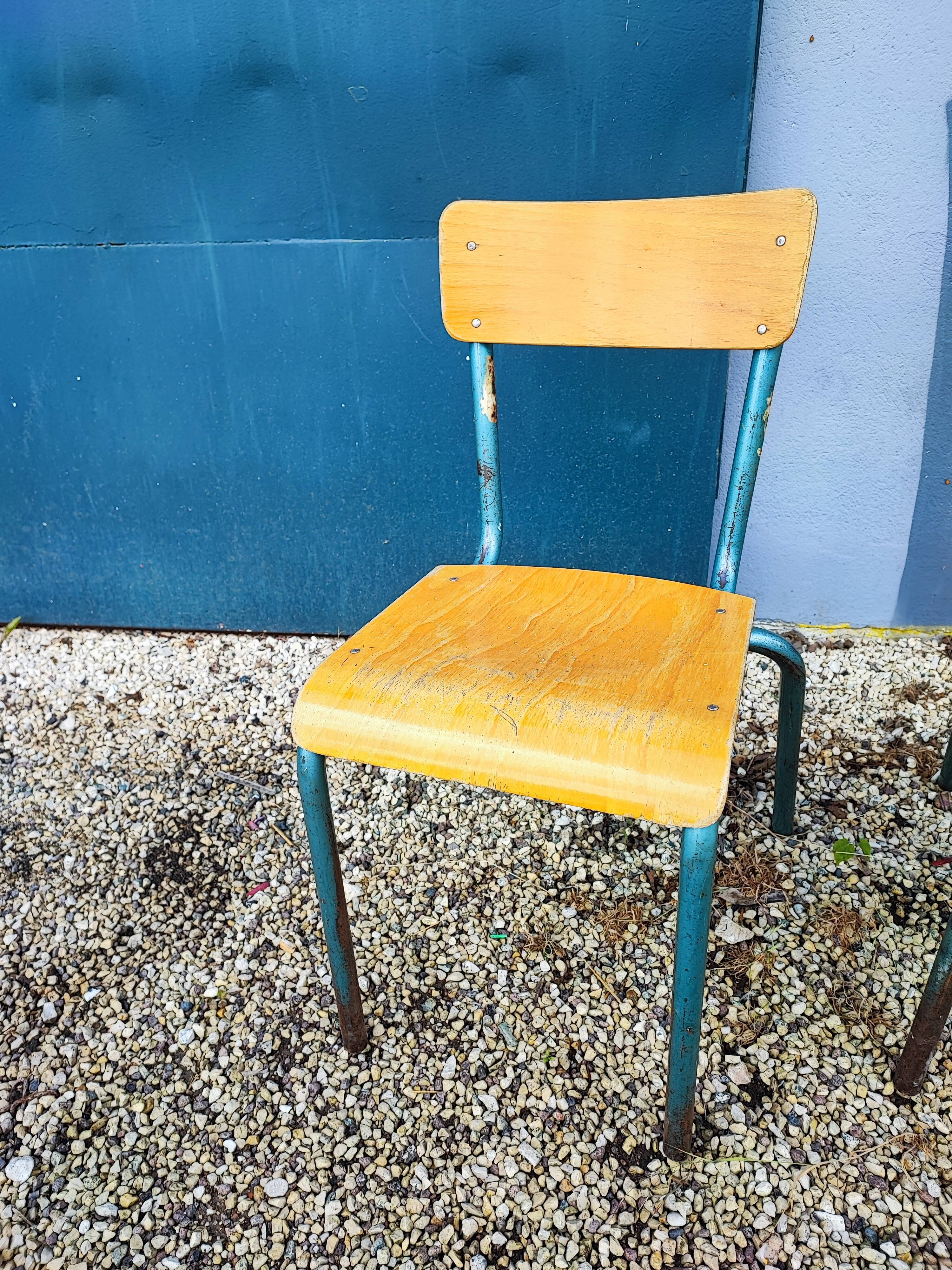 Set of 3 vintage school chairs